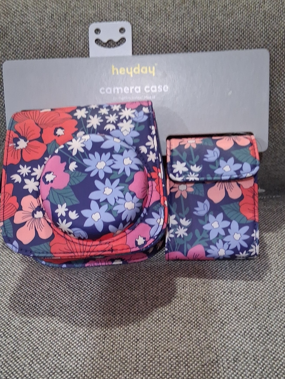 Instax 12 Mini Camera Case Set with Pink & Red Flowers Navy